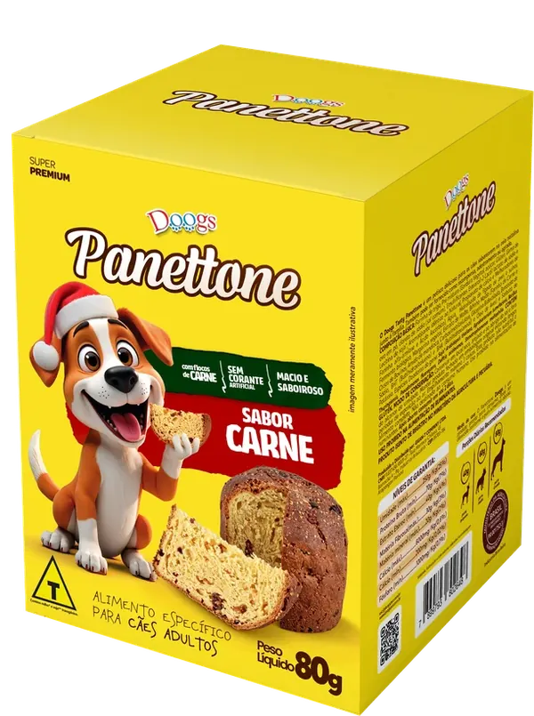 Panetones Doogs — produto de referência do portfólio Gigant